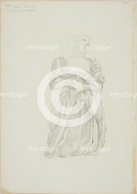 Reflection of Kneeling Female Figure, study for The Mirror of Venus, c. 1873-77. Creator: Sir Edward Coley Burne-Jones.