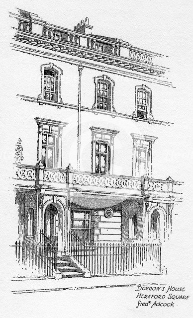 George Borrow's house, Hereford Square, London, 1912. Artist: Frederick Adcock