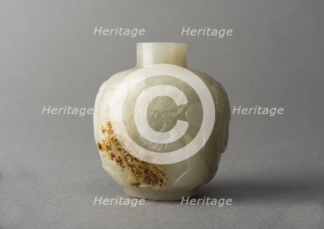 Jade snuff bottle, China, Qing dynasty, 1644-1911. Creator: Unknown.