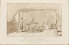 Lavoisier in his laboratory, Early 19th cen..