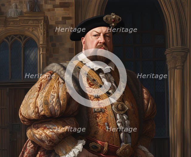 AI IMAGE - Portrait of King Henry VIII, 1540s, (2023). Creator: Heritage Images.