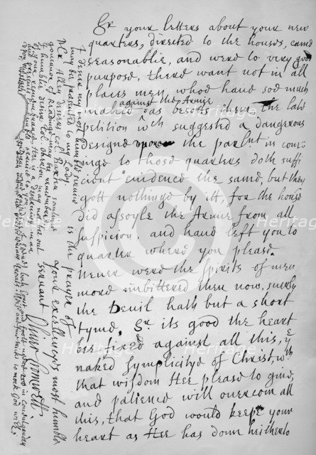 Letter from Oliver Cromwell, 17th Century (1899).  Artist: Oliver Cromwell.