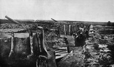 'Abandoned British trenches and guns at Maubeuge', 1914. Artist: Unknown.