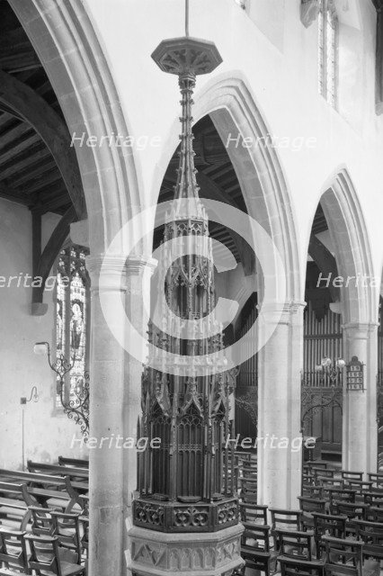 Font cover in St Gregory's Church, Sudbury, Suffolk, c1965-c1969.  Artist: Laurence Goldman
