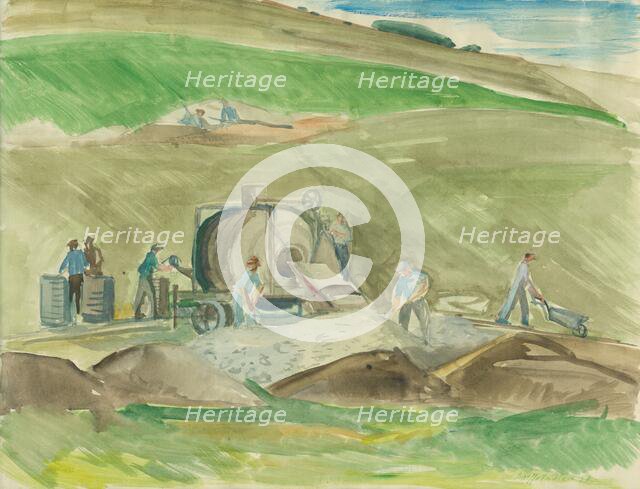 At the mixer, 1950. Creator: Bedrich Hoffstädter.