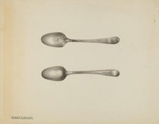 Silver Teaspoon, c. 1938. Creator: Kalamian Walton.