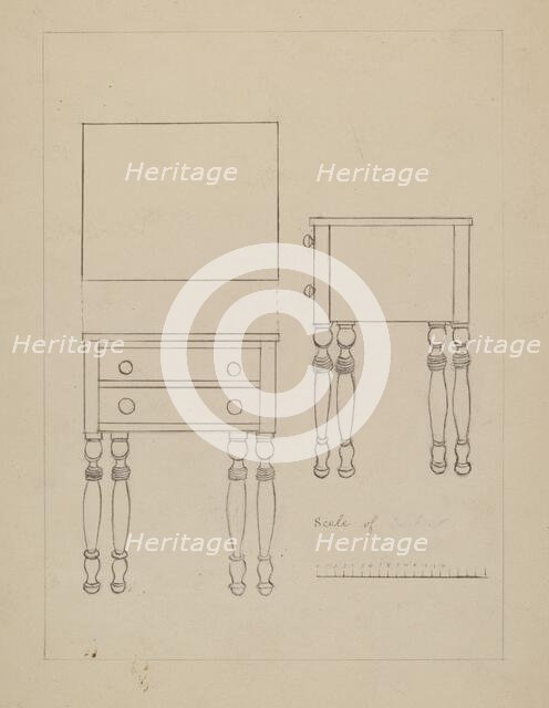 Two Drawer Stand, c. 1936. Creator: Edith Magnette.