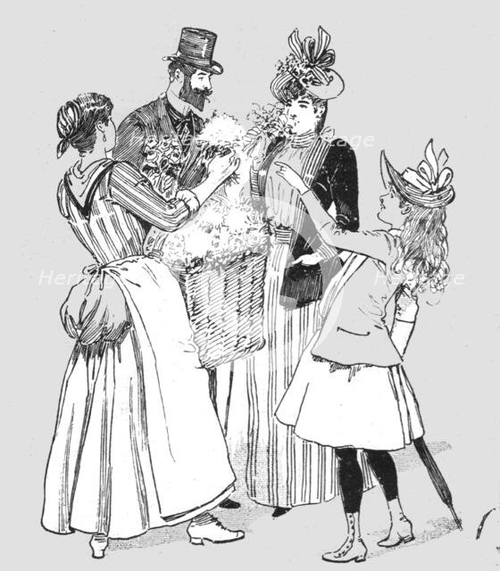 ''The Paris Season - drawn by Mars; A Flower Girl in the Avenue Du Bois de Boulogne', 1891. Creator: Mars.