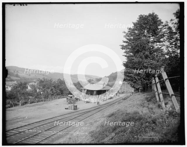 Ulster and Delaware Railroad station, Fleischmann's, Catskill Mountains, N.Y., (1902?). Creator: Unknown.