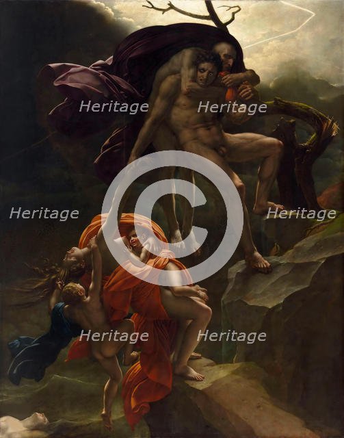 A Deluge Scene (Une scène de déluge), ca 1806. Creator: Girodet de Roucy Trioson, Anne Louis (1767-1824).