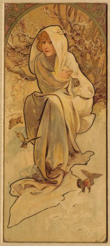 Winter (From the Series Les Saisons), c. 1900. Creator: Mucha, Alfons Marie (1860-1939).