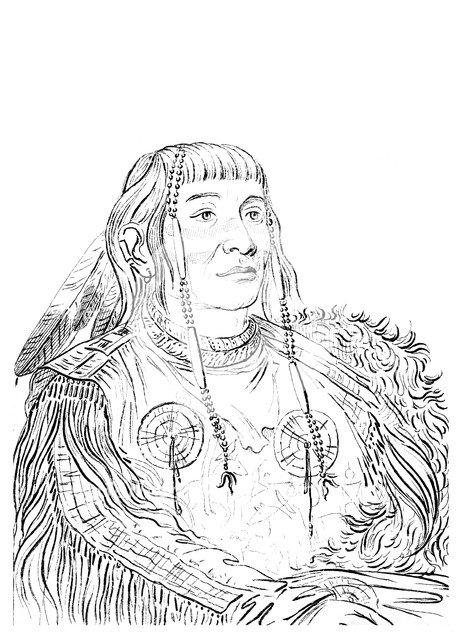 Portrait of a Native American man, 1841.Artist: Myers and Co