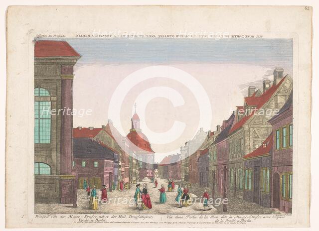 View of the Mauerstrasse and the Trinity Church in Berlin, 1755-1779. Creator: Johann Anton Riedel.