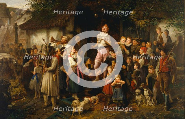 The juggler: a village fair, 1873. Artist: Beinke, Fritz (1842-1907)