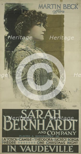 Sarah Bernhardt in Vaudeville, 1912. Creator: Unknown artist.