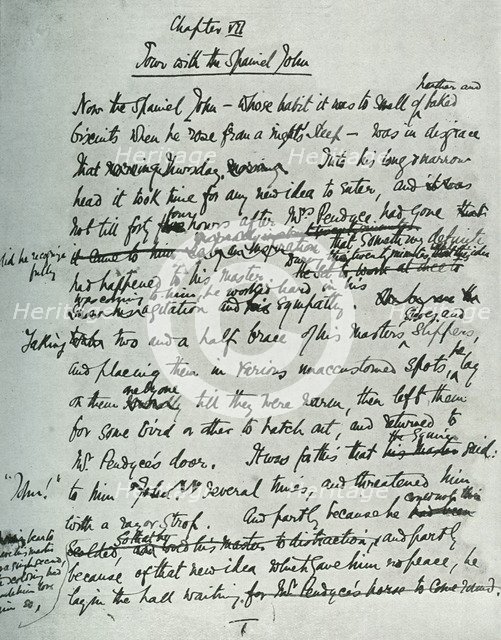 'Facsimile page of MS for "The Country House", by John Galsworthy', 1907, (1928).  Creator: Unknown.