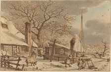 Farmyard in Winter, 1786. Creator: Jacob Cats.