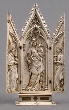 Triptych with the Coronation of the Virgin, German, 1325-50. Creator: Unknown.