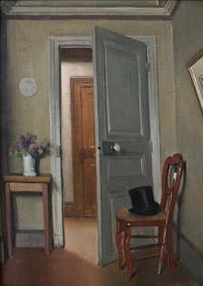 Le Haut-de-forme, intérieur ou La Visite, 1887. Creator: Vallotton, Felix Edouard (1865-1925).