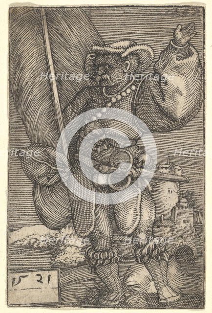 Standard Bearer with Raised Left Hand, early 16th century. Creator: Barthel Beham.