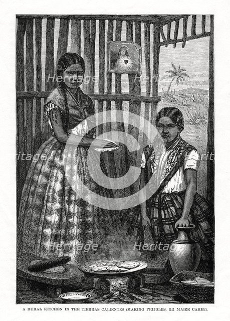 'A Rural Kitchen in the Tierras Calientes', Mexico, 1877. Artist: Unknown