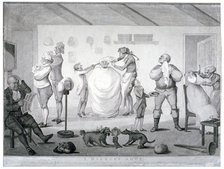 'A barber's shop', 1784. Artist: Anon