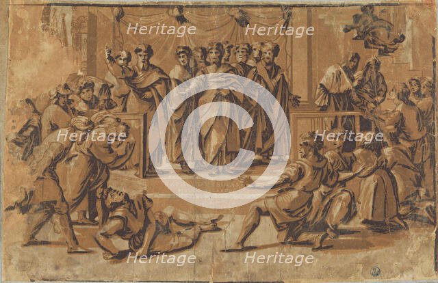 Death of Ananias, 1518. Creator: Ugo da Carpi (1480-1532).