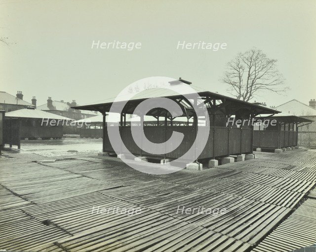 Open sided class sheds, Brent Knoll Open Air School, Forest Hill, London, 1928. Artist: Unknown.