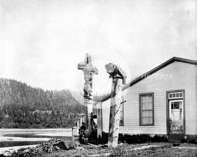 Totem Poles, Alaska, USA, 1893.Artist: John L Stoddard