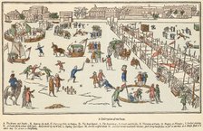 Frost fair on the River Thames, London, 1683. Artist: Unknown.