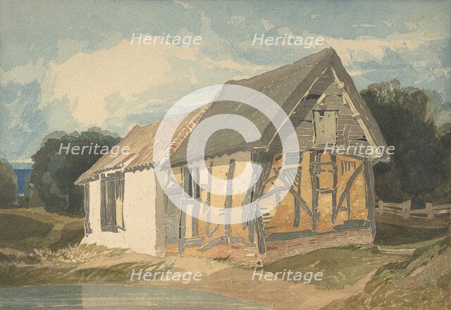 Farm Building by a Pond, 1808-11(?). Creator: John Sell Cotman.