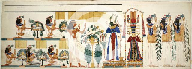 Egyptian tomb wall, between 1826 and 1838. Creator: Unknown.