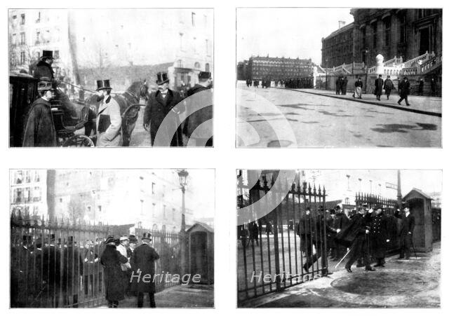 The Trial of M. Zola in Paris: scenes at the Assize Court, 1898. Creator: Gribayedoff.