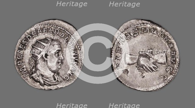 Antoninianus (Coin) Portraying Emperor Balbinus, 238 (April-June), issued by Balbinus and Pupienus. Creators: Unknown, Pupienus.