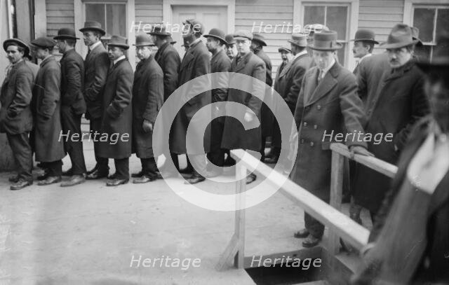 Applying for subway work, between c1910 and c1915. Creator: Bain News Service.