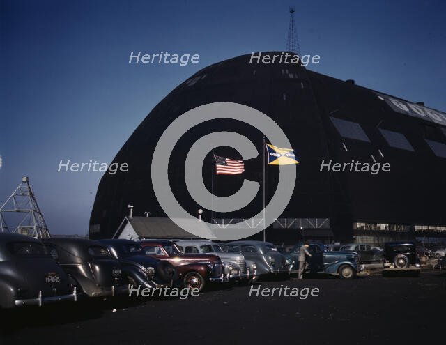 Formerly an aircraft dock, this huge building...Goodyear Aircraft Corp., Akron, Ohio, 1941. Creator: Alfred T Palmer.