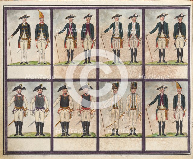 Table of uniforms of the troops of Paul I., Gatchina, 1793-1796.