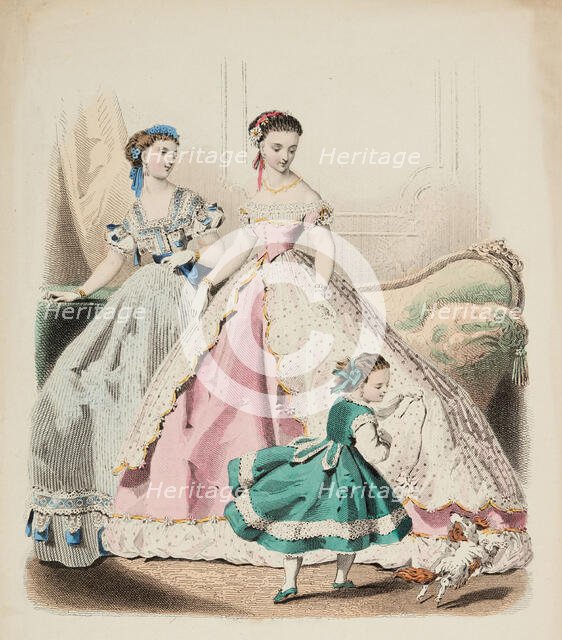 Fashion plate - Journal des Demoiselles I, 1866. Creator: Gilquin fils.