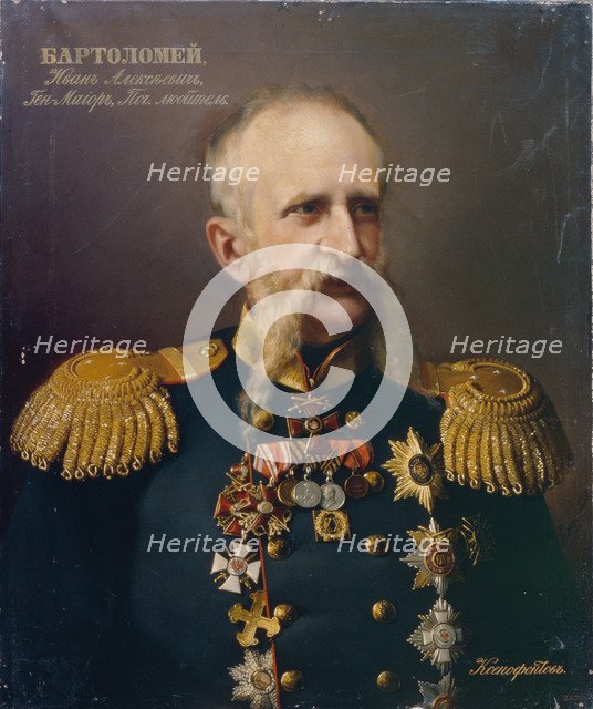 Portrait of Ivan Alexeyevich Bartolomey (1813–1870), 1860s. Artist: Ksenofontov, Ivan Stepanovich (1817-1875)