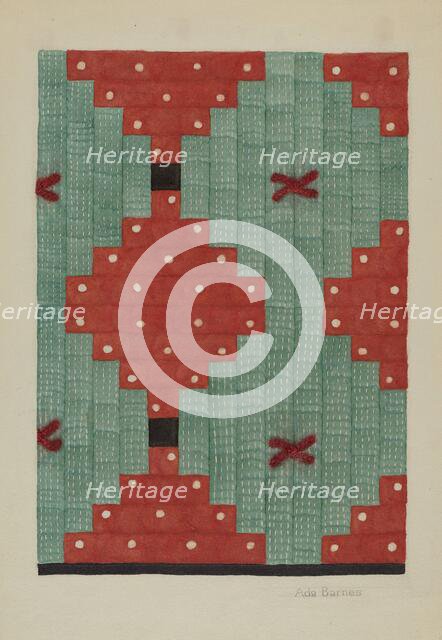 Log Cabin Quilt, c. 1941. Creator: Ada Barnes.