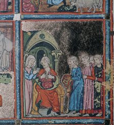 Joseph's brothers showing their father his bloodstained coat, 14th century. Artist: Unknown