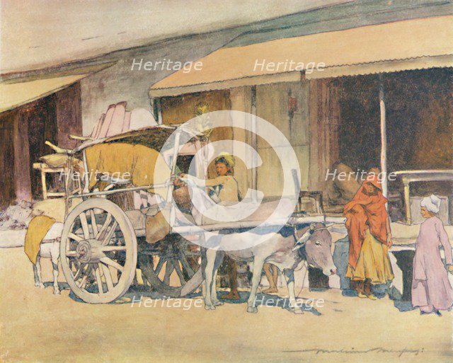 'A Bullock-cart, Ajmere', 1905. Artist: Mortimer Luddington Menpes.