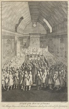 House of Lords, Westminster, London, 1755. Artist: Benjamin Cole.