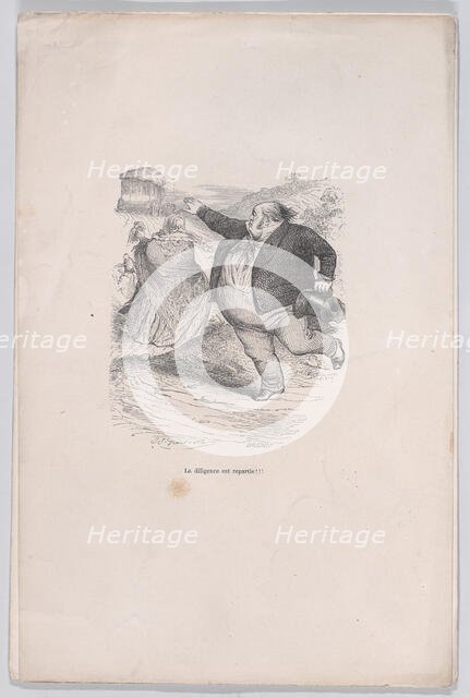 The diligence is gone!!! from the Little Miseries of Human Life, 1843. Creator: Brugnot.