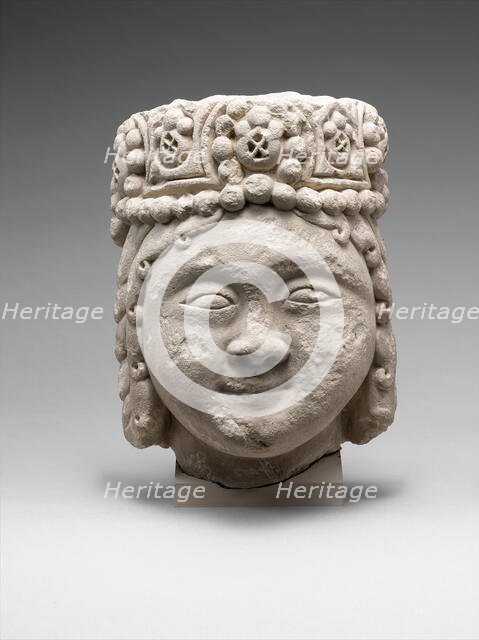 Head from a Figure with a Beaded Headdress, Iran, 12th-early 13th century. Creator: Unknown.