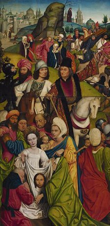 Saint Veronica and a group of Knights, 1477. Creator: Derick Baegert.