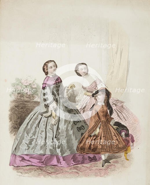 Fashion plate - Journal des Demoiselles XII, 1861. Creator: Gilquin & Dupain.