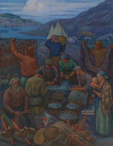 Fishermen, 1938. Creator: Anton Lindforss.