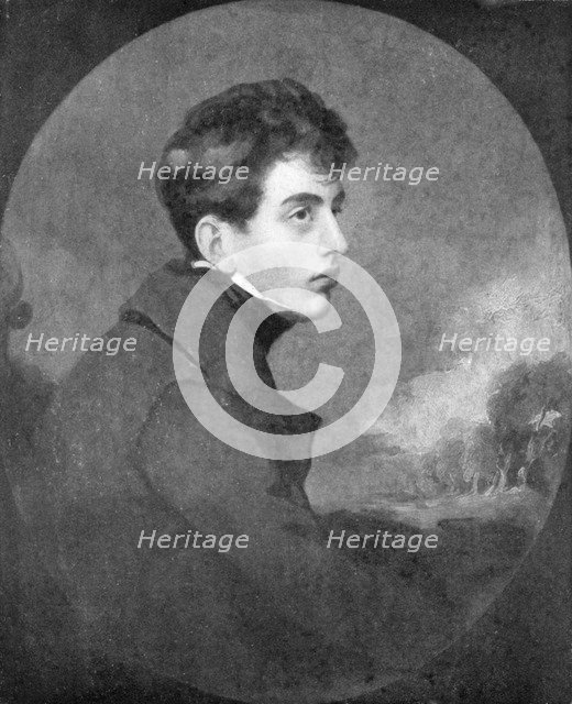 Portrait of Lord Byron as a young man, c1805 (1905). Artist: Grout Engraving Company