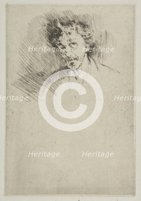 Whistler with the White Lock, 1879. Creator: James Abbott McNeill Whistler.